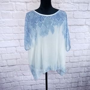 CAbi #781 Blue and White Blouse